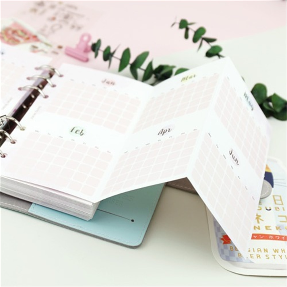 5 Vellen Maandelijkse Planner Agenda Losbladige Verdelers Papier Agenda Drievoudige Papier Vullingen A5/A6 Spiraal Notebook binnenpagina 'S