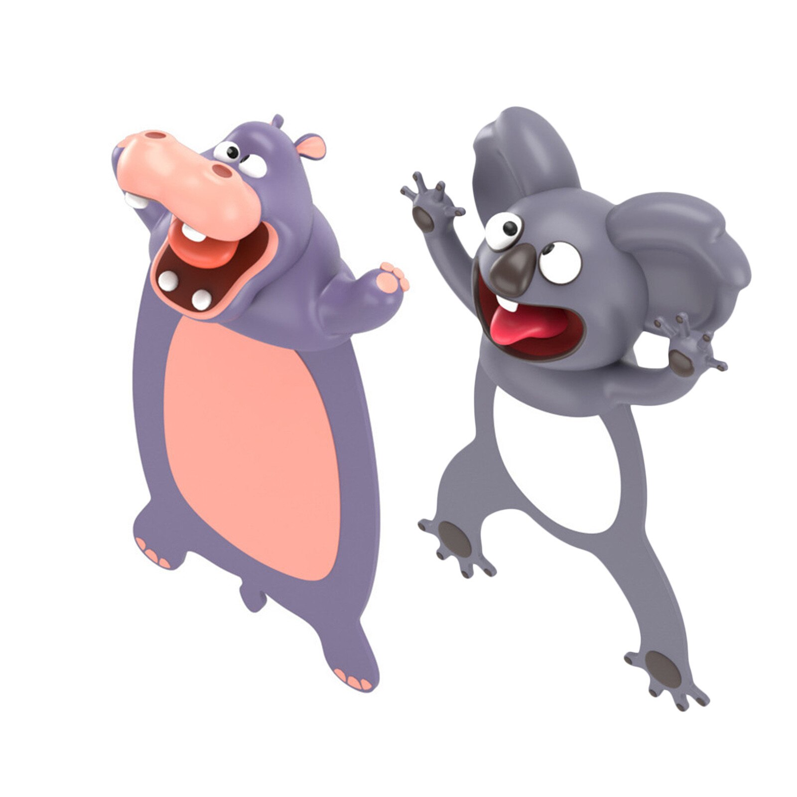 3D Stereo Kawaii Cartoon Lovely Animal Bookmark Wacky Bookmark Student School Stationery Children Bookmark: D 2pcs