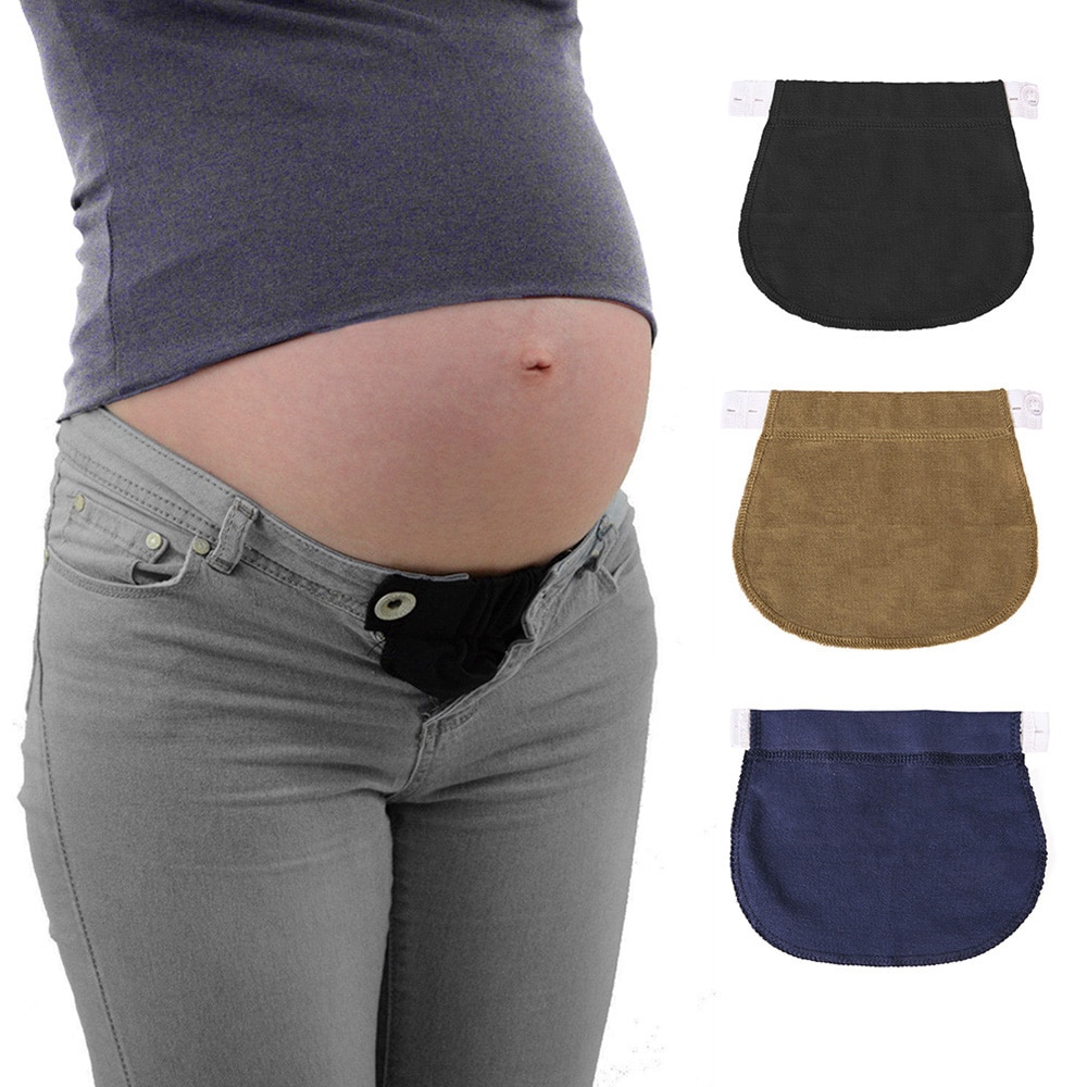 Extensor de cintura para madre, pantalones elásticos de premamá, nancy, cinturón negro/azul/caqui, 3 uds.