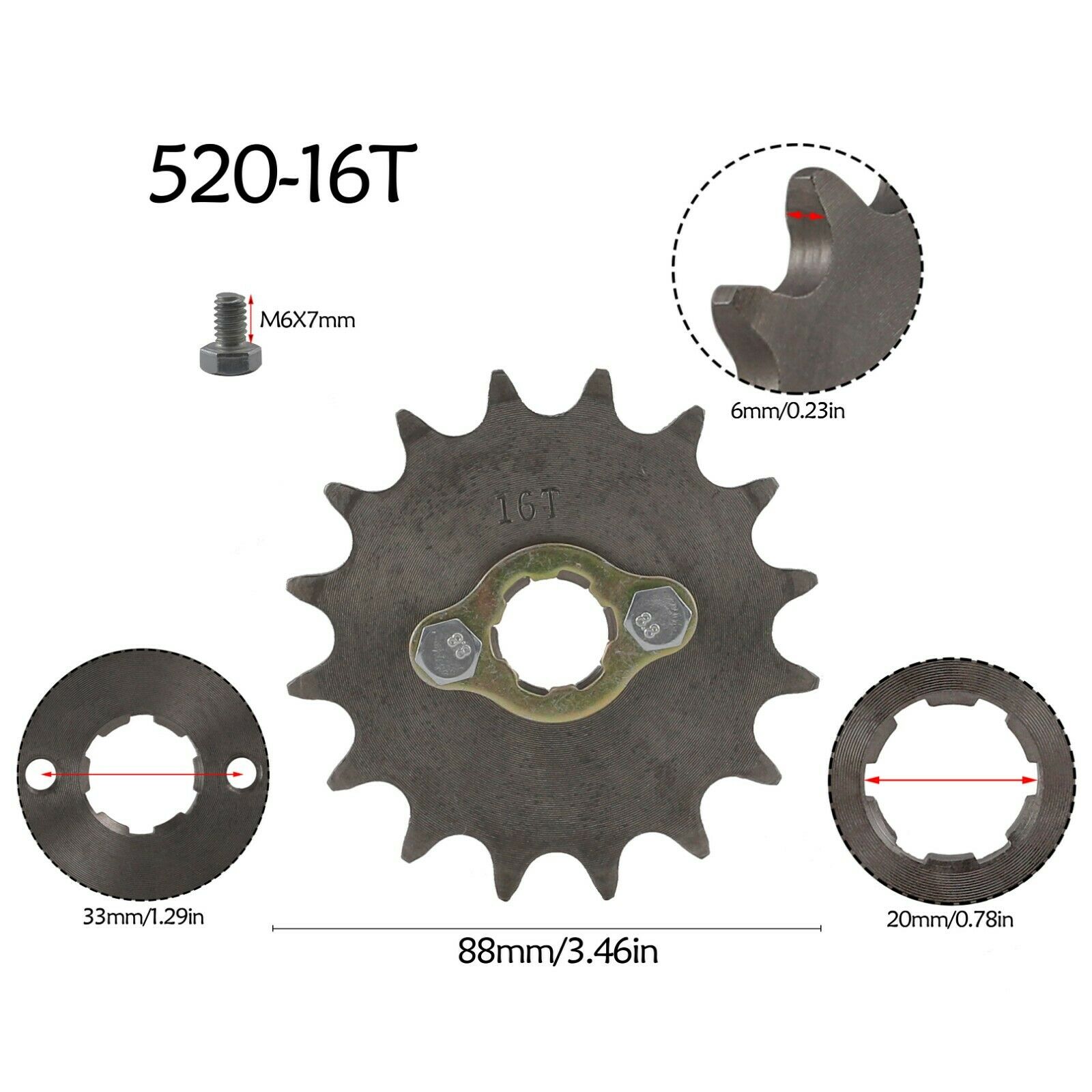 520 20mm 11t 13t 15t 16t tandkæde foran motor tandhjul tandhjul til 25cc-250cc atv quad snavs pit cykel buggy motorcykel del