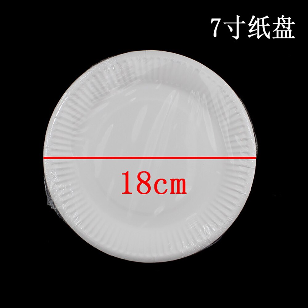 100PCS Disposable Plate 100% Compostable White Paper Plate Round Cake Plate for Party/Camping: 7 Inch