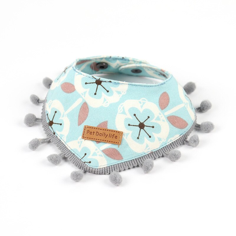 Cats Scarf Adjustable Pet Dog Collars Neckerchief Kitten Eating Bibs Cat Saliva Towel Pet Accessories: 7 / S