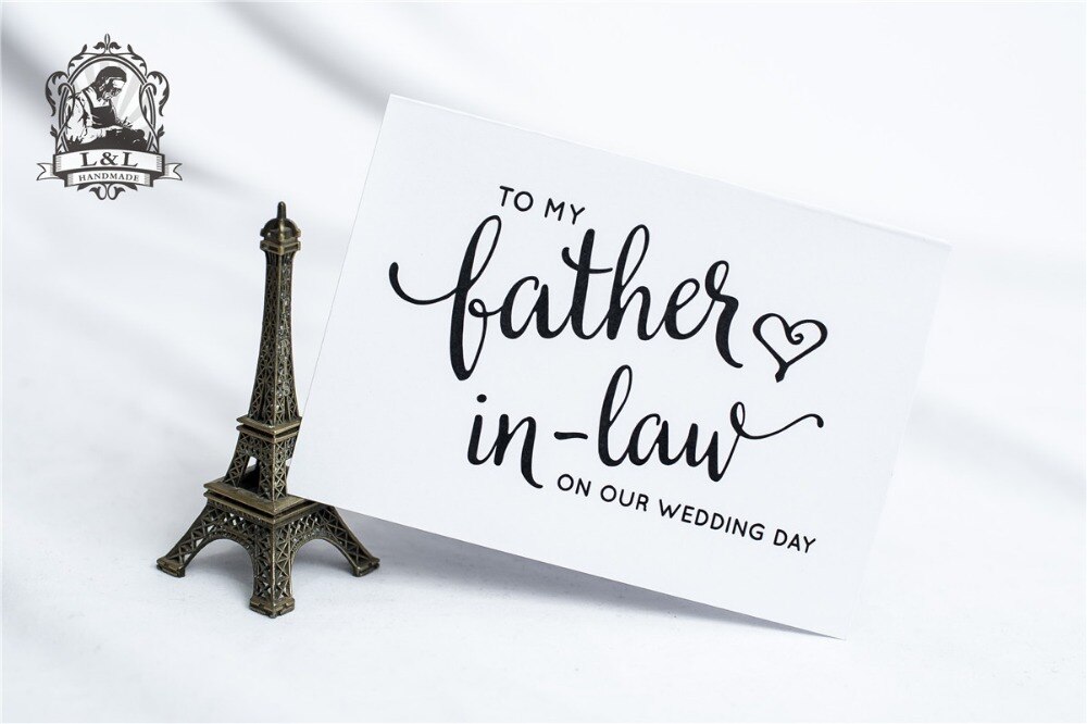 c16-Wedding Card - to my father in low/mother in low - Sweet Love Note On Our Wedding Day - Anniversary or Valentine Thank You