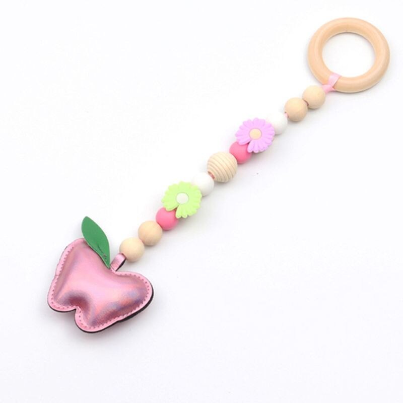 Baby Nordic Gym Frame Pendants Rack Hanging Beaded Wood Ring-pull Toy Decoration T5EC