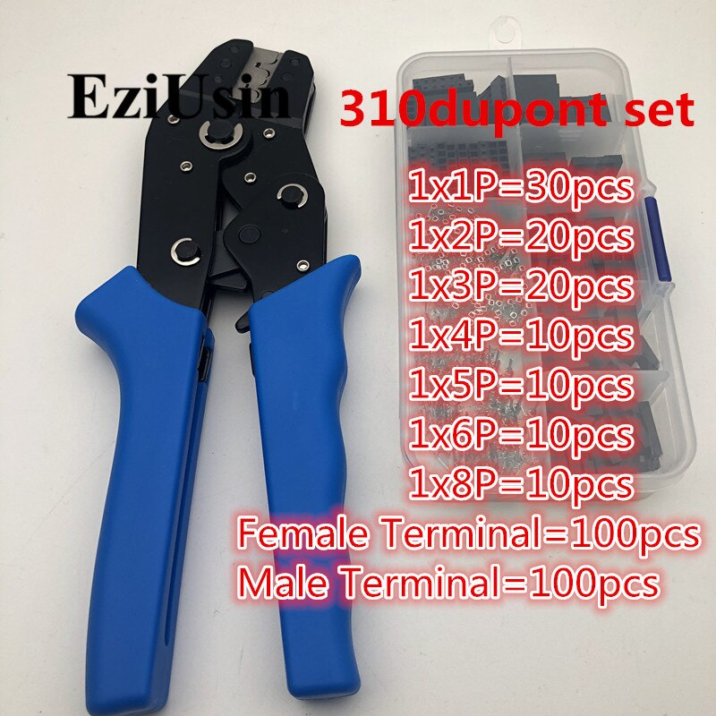 Terminal Crimpen Zangen Werkzeug für 2.54/2.0/2,5mm Dupont Xh 2,54 TJC3 TJC8 SCN XHB PHD 5264 CH 2,5 5051 SM 2,54 Stecker: Werkzeug mit 310 dupont