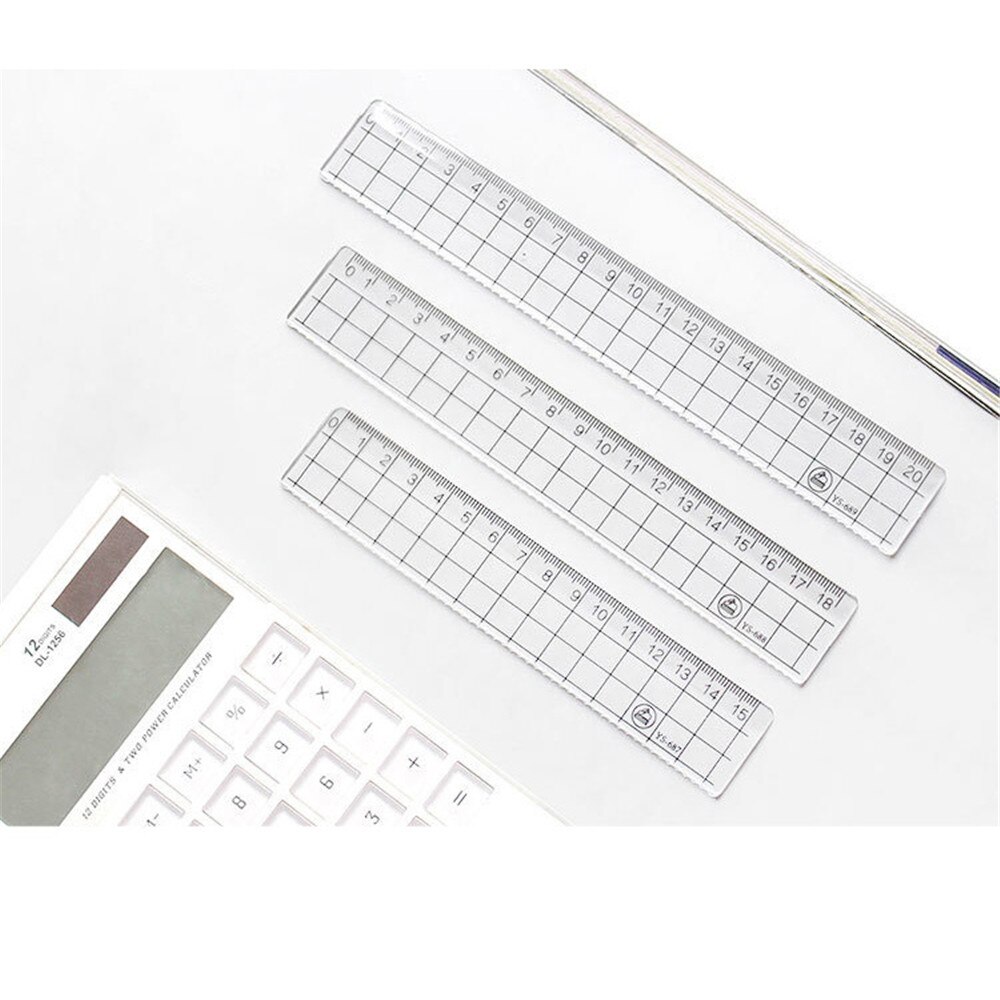 1 Pcs 15cm 18cm 20cm Transparent Simple Ruler Acrylic Rulers Learning Stationery Drawing Supplies