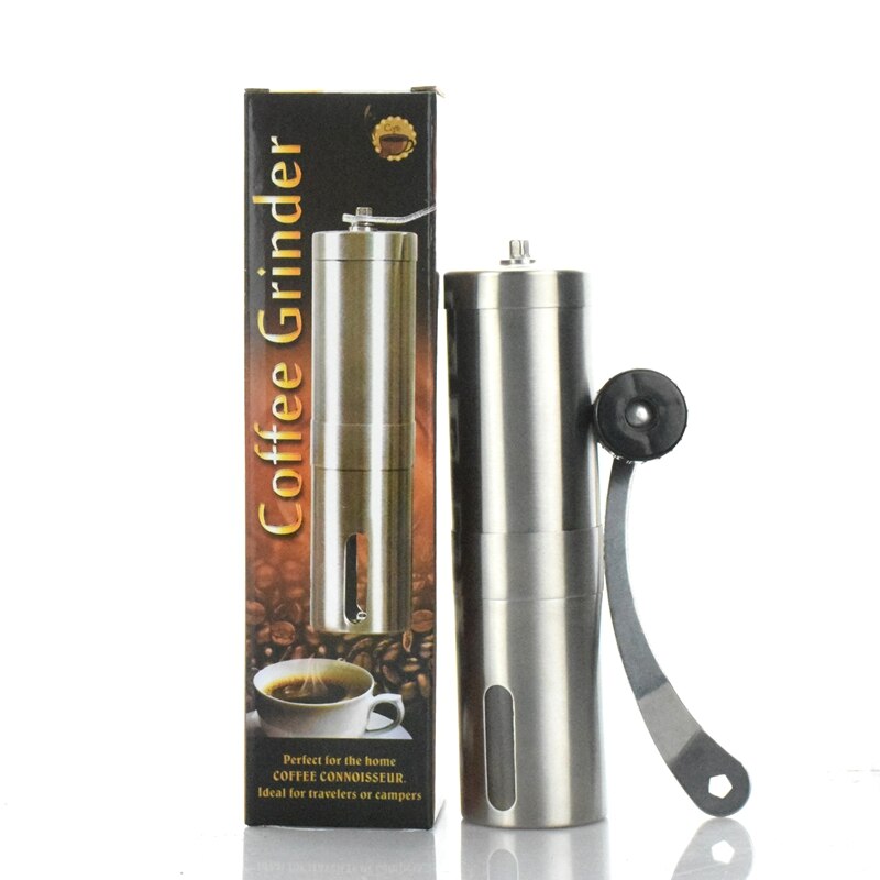 Manuella handgjorda burrkvarnar för kaffebönor 30g keramiska malande kärnor kaffekvarn i rostfritt stål kvarnkropp