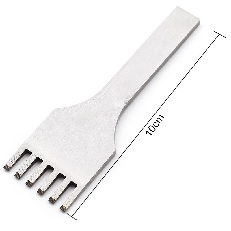 Cincel de cuero de 3mm, herramienta de costura de punzón de diamante, herramienta de artesanía de cuero de hierro, completamente pulido, 1-2-4-6 dientes