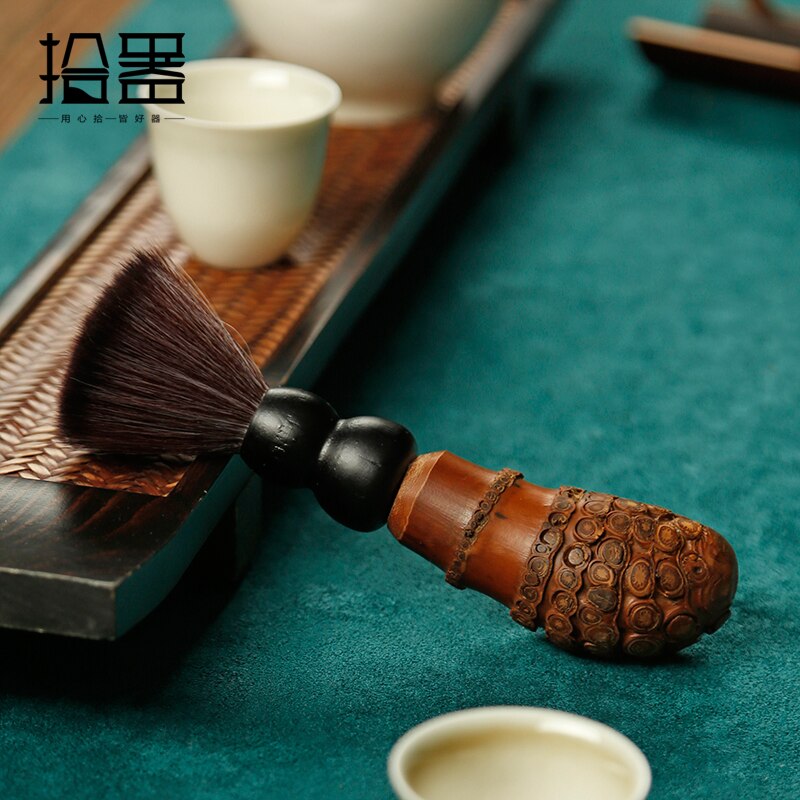 Fin bambus rod pot pot pen te børste te bakke te pen ikke bambus bambus pot pot træ kungfu te tilbehør