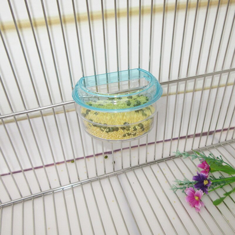 Fuglefoder anti stænk fodring skål boks stænk bevis bur papegøje due undulat drikke vand fodring udstyr plast