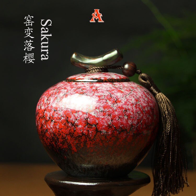 Ceramic tea pot, Jun kiln, sealed storage tank, exquisite Mini tea caddy, pottery tea jar, special food tank: A