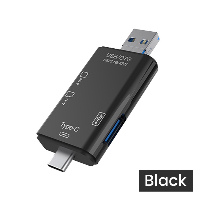 6 In 1 Multifunction Usb 3.0 Card Reader U Disk Type C/Micro Usb/Tf/Sd Flash Drive Memory Card Reading Adapter Phone Accessories: Orange