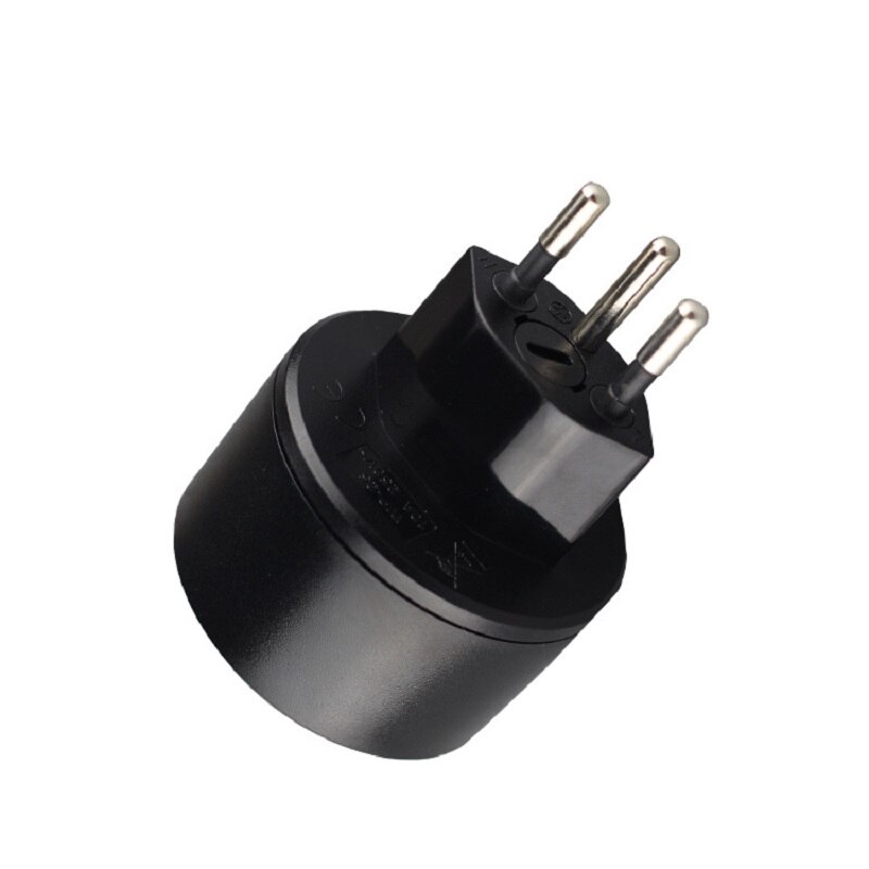 EU DE Deutschland buchse 3 Stift Schweizer stecker Adapter eingebettet Schweizer Adapter konverter stecker Schweizer stecker drehen zu Französisch stecker: Schwarz