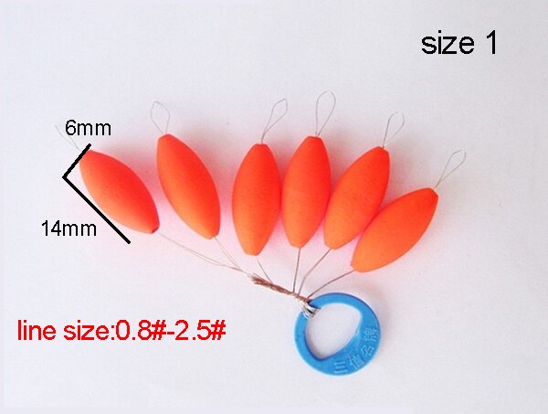 Sedal fluorescente de siete estrellas para pesca, Conector de granos espaciales, Mini flotador ovalado, aparejo para pesca nocturna, accesorio J272, 5 paquetes por lote: size 1 red