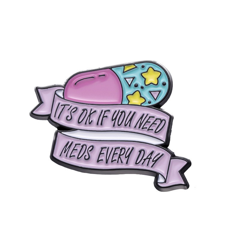 pill-box designing capsule Enamel Pin Funny Brooch Cartoons Badge for Bags Jeans Hoodies Denim Lapel Pin Jewelry Kids Best: Blue Zinc Plated