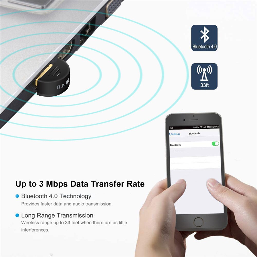USB Mini Bluetooth 4.0 CSR4.0 Adapter Bluetooth Receiver Wireless Transfer Adapter For PC Laptop Bluetooth Headphones Speakers