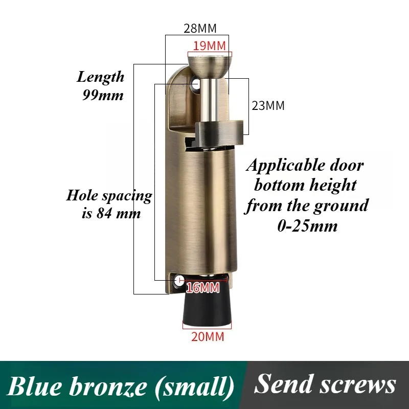 Telescopic Door Stopper Spring Loaded Heavy Duty Stopper Metal Adjustable Position with Foot Brake Wedges for Door Bottom Seam: Orange