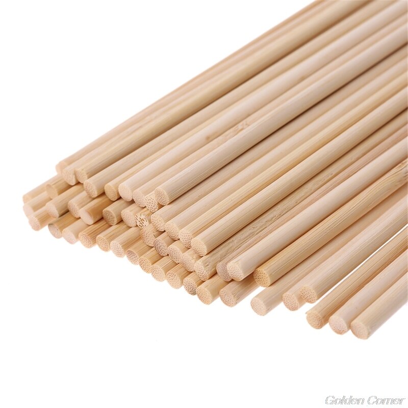 Palos de bambú para plantas de madera, palos de soporte para flores de jardín, modelo de construcción DIY, materiales D02 20, 50 Uds.