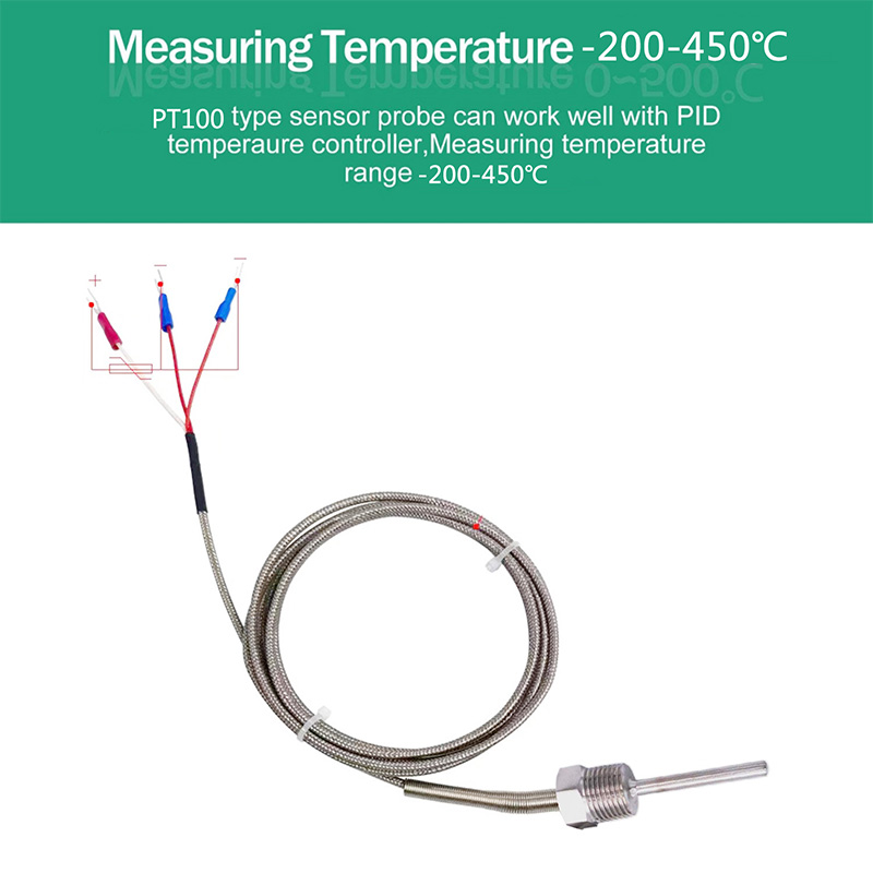 800°C Degree High Temperature Sensor Thread NPT 1/2 Stainless Steel Probe K Type PT100 Thermocouple Tube Temperature Controller
