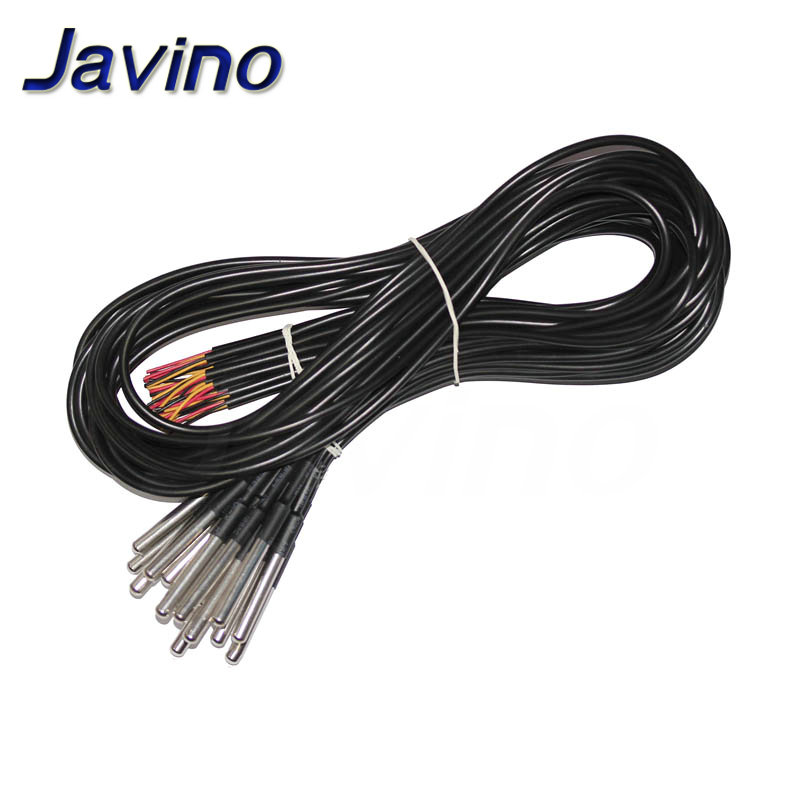 DS18b20 sonda de temperatura sensor de temperatura 1M 2M 3M DS1820 paquete de acero inoxidable impermeable 18B20 100cm/200cm/300cm