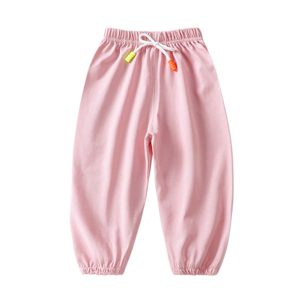 1-5 T, pantalones para niños, pantalones Harem de verano sólidos, pantalones largos finos de algodón para niña y niño: Rosa / 12 meses