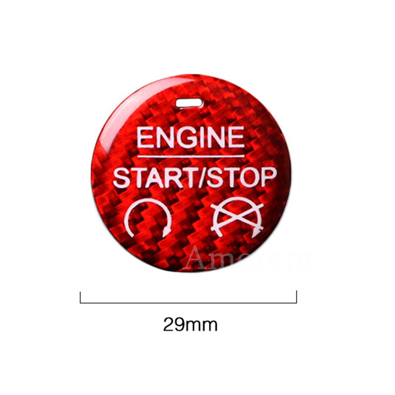 Carbon Fiber For Ford Mustang Engine Start Stop Button Sticker Cover Car Styling Accessories