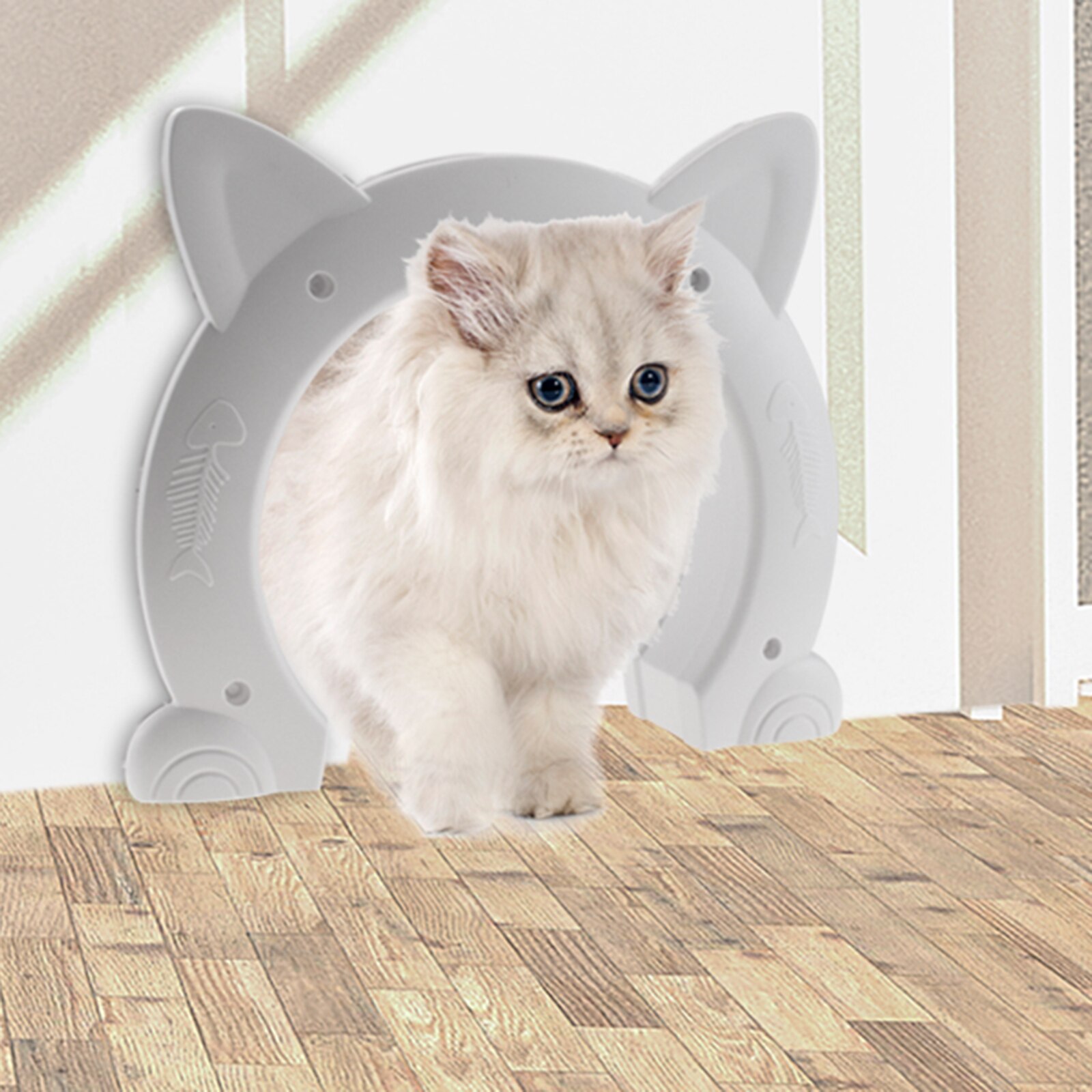 Interior Cat Door Smooth Kitty Pet Door Pass Hole Access Gate with Screws