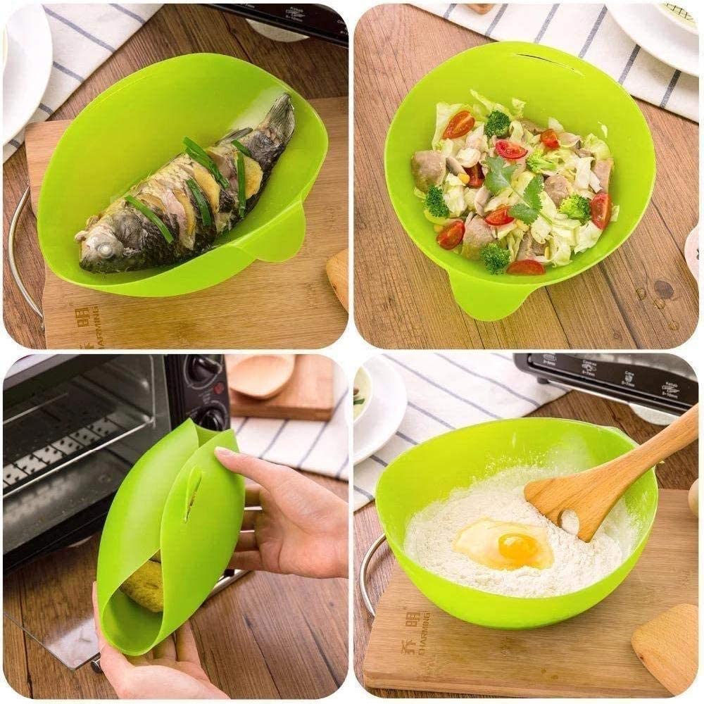 Recipiente plegable de silicona para cocinar, para horno microondas, tazón de vapor para pescado, herramienta de cocina para hornear pan, cuenco plegable para Dropshipper