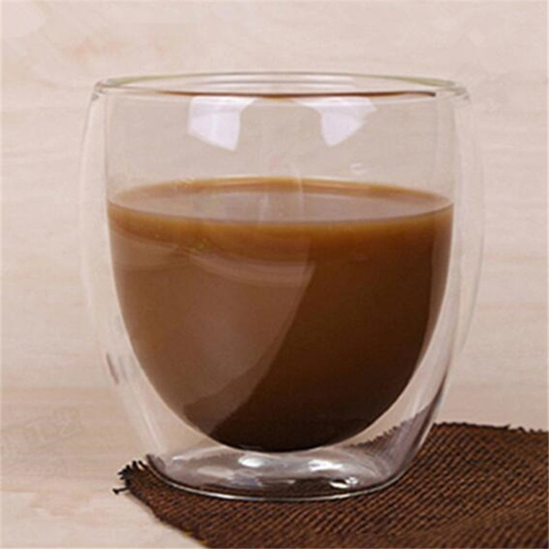 1Pcs Water Bottle Coffee Cup Heat-resistant Double Wall Glass Cup Beer Handmade Milk Lemon Juice Cup Drinkware: F250ml