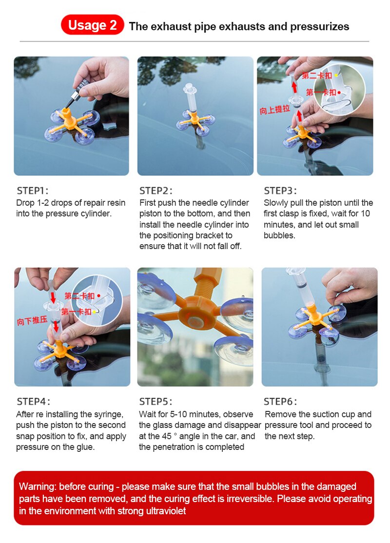 Car Windshield Repair Kit Glass Windscreen Restore Repairing Tools Set UV Light DIY Car Auto Kit Glass for Chip Crack TSLM1