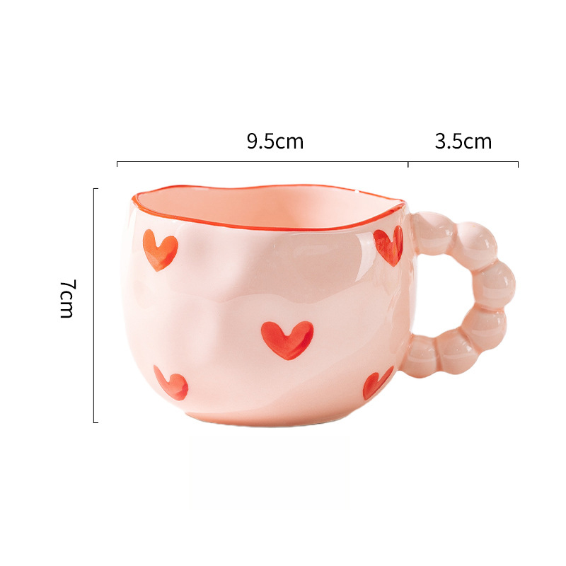 Urocze ceramiczne kubki z wzorem chmur i serc, filiżanki robić kawy, kubki robić herbaty mlecznej z kwiatami, naczynia robić napojów 250 ml, kuchnia