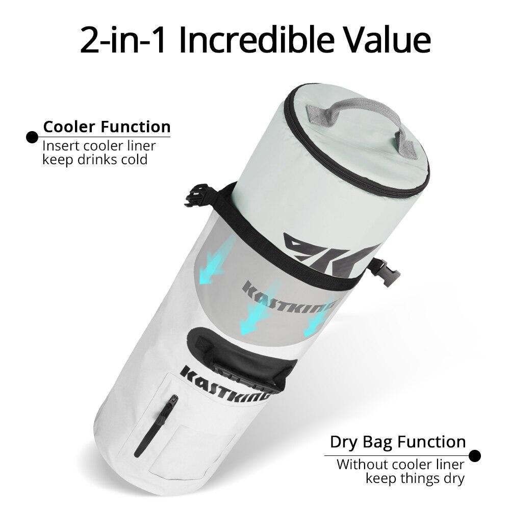 KastKing Koldness 100% Leakproof Soft Sided Cooler Bag 100% Waterproof Dry Bag Ice bucket for Outdoor Camping Kayaking Beach