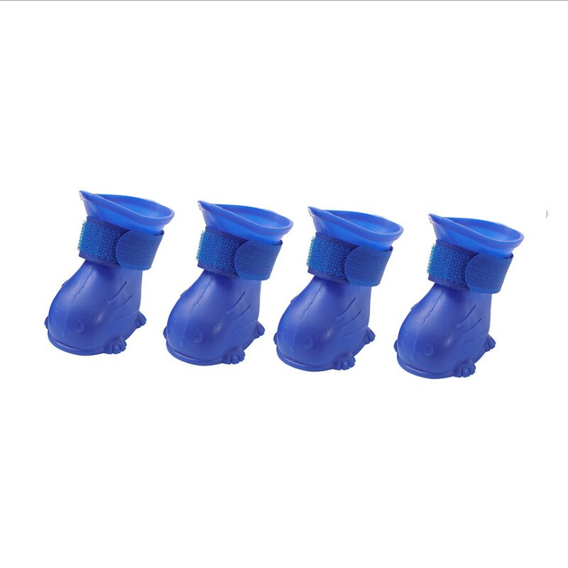 Puppy Schoenen Hond Regen Laarzen Waterdicht Antislip Comfortabele Regen Schoenen Leuke Outdoor Zachte Siliconen Schoenen Voet Set chihuahua: Dark Blue