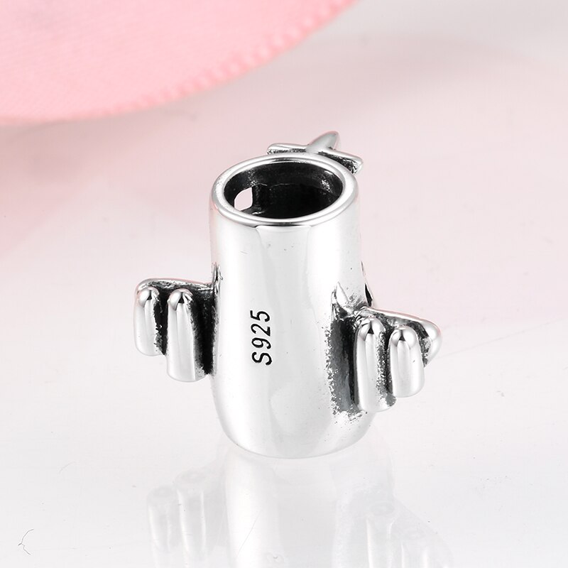 925 Sterling Silver Hollow out jet Plane Beads Fits Original European Women Bracelet Necklace Jewelry making