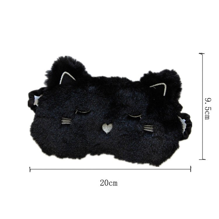 3D noir blanc chat dessin animé masque pour les yeux sommeil masque pour les yeux ronflement yeux chaton masque pour les yeux maison voyage lunettes ombrage sommeil sieste