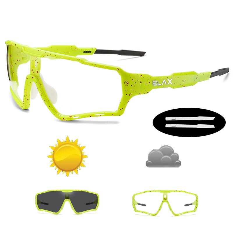 Elax photochromic pyöräily pyörälasit urheilu aurinkolasit miesten naisten mtb polkupyörälasit pyöräilylasit: Ap7