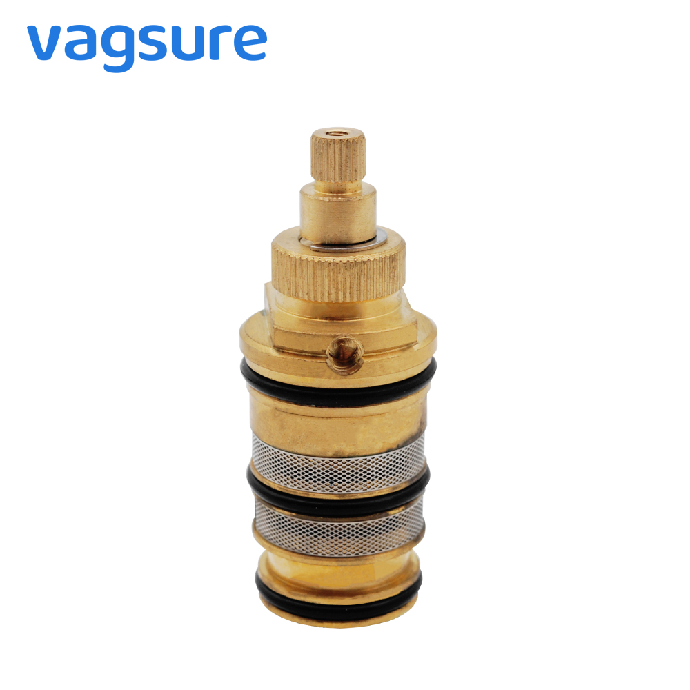 Brass Bath Shower Thermostatic Cartridge & Handle For Mixing Valve Column Shower Bar Mixer Tap Shower Mixing Valve Cartridge