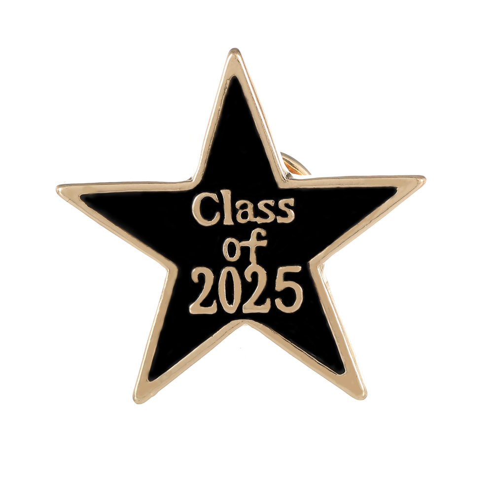 2025 Graduation Seizoen Emaille Broches Doctoraal Hoed Diploma Klasse Van 25 Pins Voor Student: Licht Geel Kleur