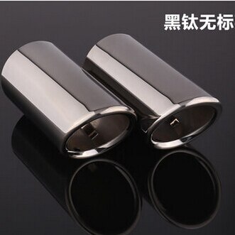 2 unids/set de cubiertas de tubo de escape de coche de acero inoxidable para Volkswagen vw Jetta POLO Golf GTI R20 R36 EOS Scirocco etc.: Black