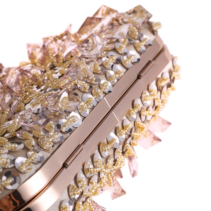 Chi Belle top luxury paillette shining extravagant evening clutch bag silk-stocking banquet bracelet trendy case wallet