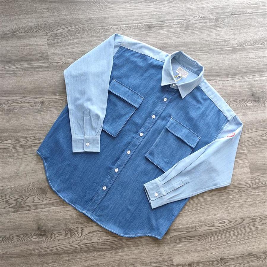 Hip Hop Streetwear CAVEMPT Shirt C.E CAV EMPT TWO COLOUR DENIM SHIRTS Men Women 1:1 Best Casual Cavempt Shirt