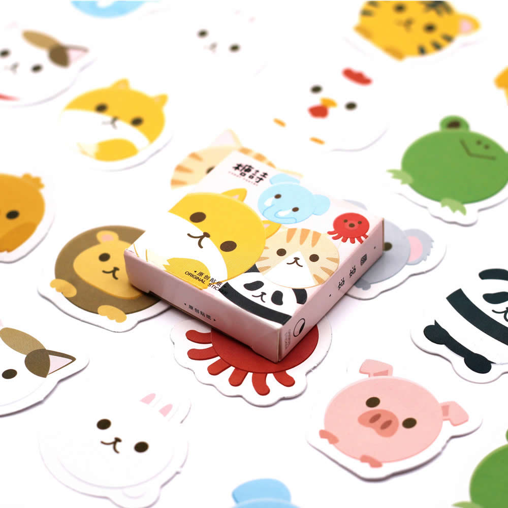 40 PCS Animal Family Friends Sticker Animal Decals Stickers for Children to Laptop Suitcase Guitar Fridge Bicycle Car: R