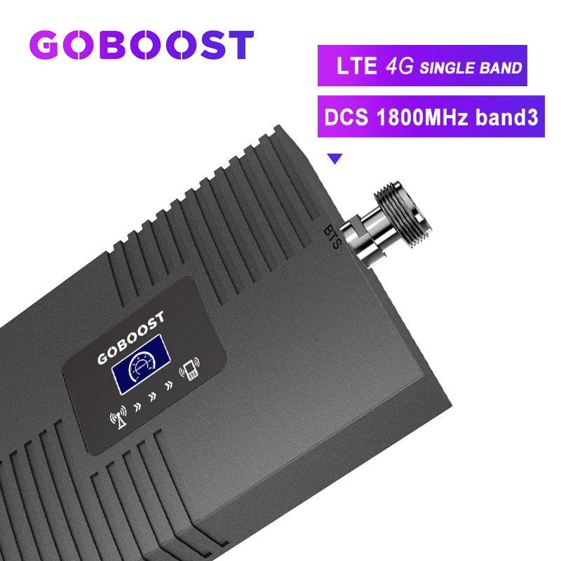GOBOOST Repeater 4G Booster Signal LTE Cellular Signal Booster 4G 1800MHZ DCS GSM 4G For Mobile phones Band3 With LCD Display *