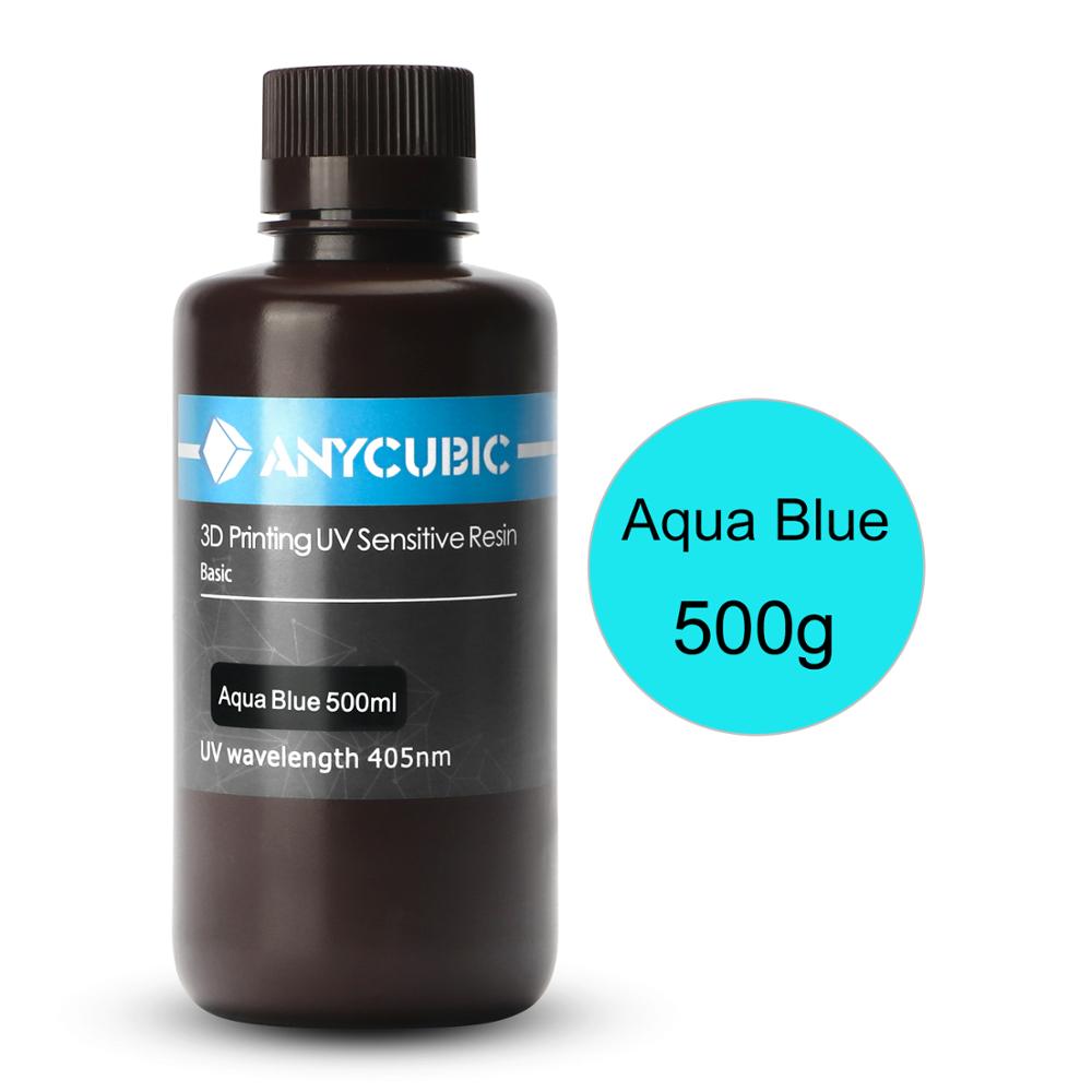 ANYCUBIC Photon 405nm 1L Resin for Photon S 3D Printer LCD UV Sensitive Resin Liquid Printing Material Photosensitive UV Resin: Aqua blue-500ml