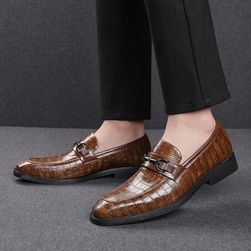 Männer Schuhe Krokodil Haut Randbereich Unterhose Auf PU Leder lässig Schuhe Jahrgang Faulenzer mokassins Geschäft Männer Kleid Schuhe