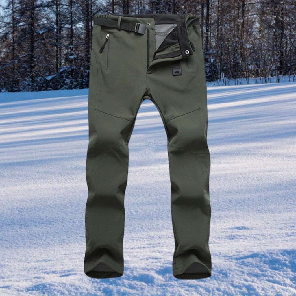 Womens Ski Broek Geïsoleerde Sneeuw Broek Dikke Warme Fleece Gevoerde Broek Soft Shell Voor Ski Vissen Wandelen Reizen Vrouwen: Green