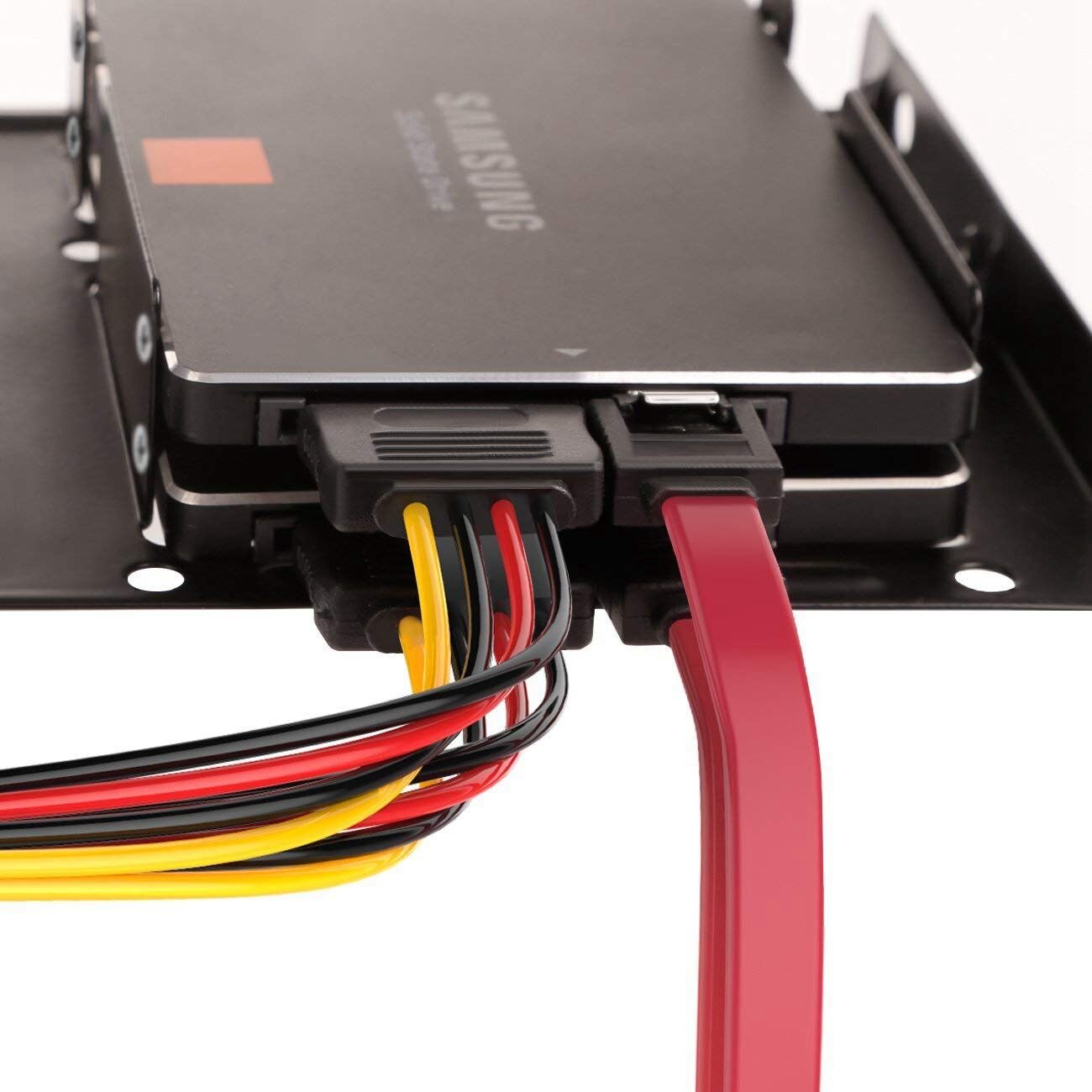 2X 2.5 inch SSD to 3.5 inch Internal Hard Disk Drive Mounting Kit Bracket (SATA Data Cables and Power Cables Included)