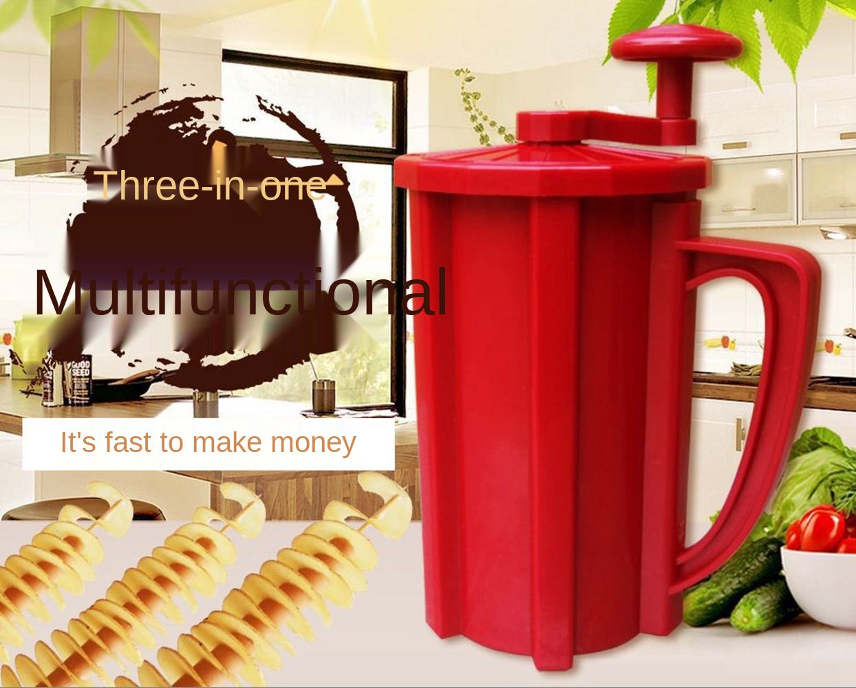 Tornado Potato Cutter Machine Spiral Cutting Machine Chips Machine Kitchen Accessories Cooking Tools Chopper Potato Chip