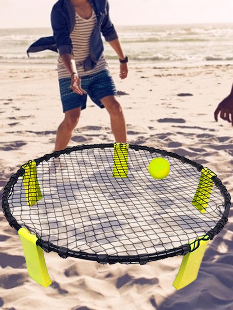 Beach Game Beach Volleyball Trainning Set 3pc Inflatable Balls 1pc Round Ball Net Anti-ball Jump Jeu De Plage