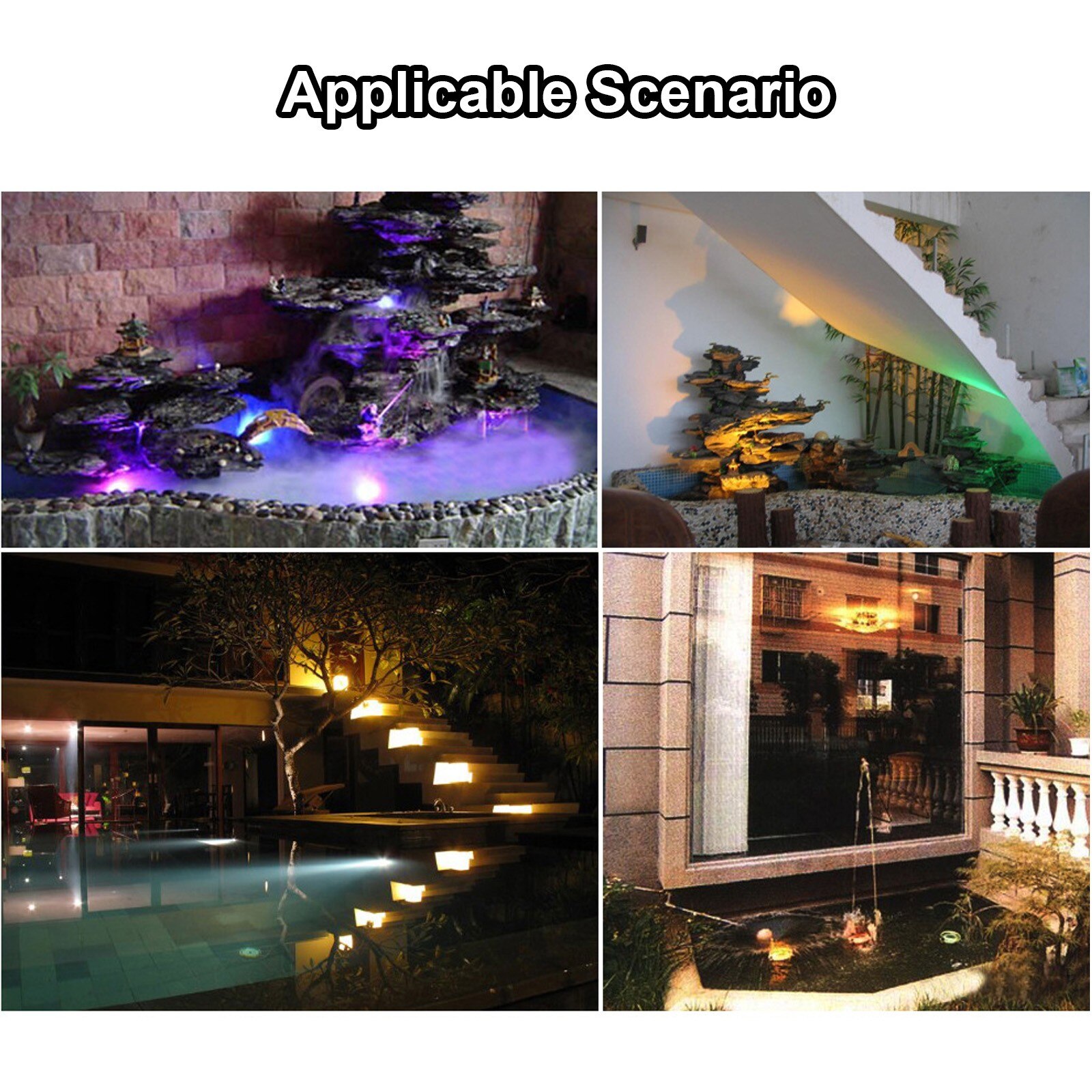 Uk Plug Vijver Led Lampen Waterdicht Onderwater Verlichting Dompelpompen Multicolour Rgb Verlichting Voor Zwembad Aquarium #4